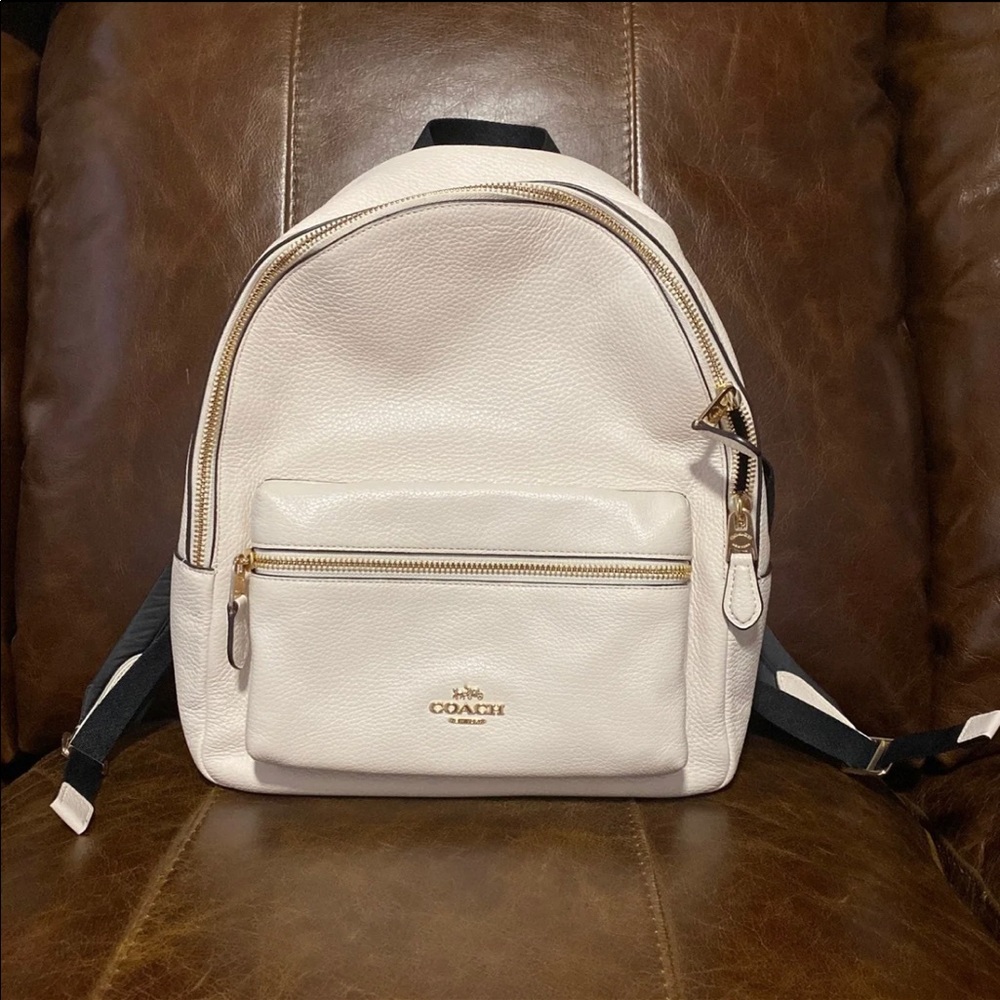Mini coach Charlie white w/gold hardware